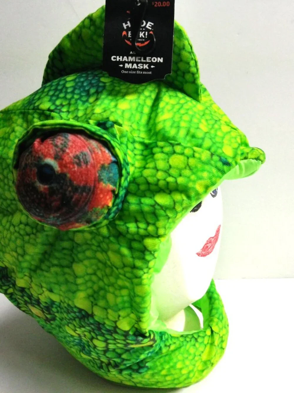 Chameleon Mask by Hyde & EEK! Adult One Size Fits Most NEW Green Padded Plush
